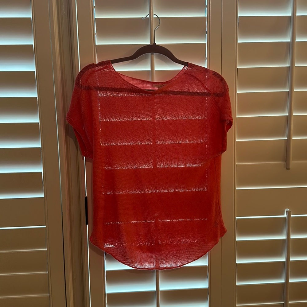 Pink Eileen Fisher short sleeve sweater top